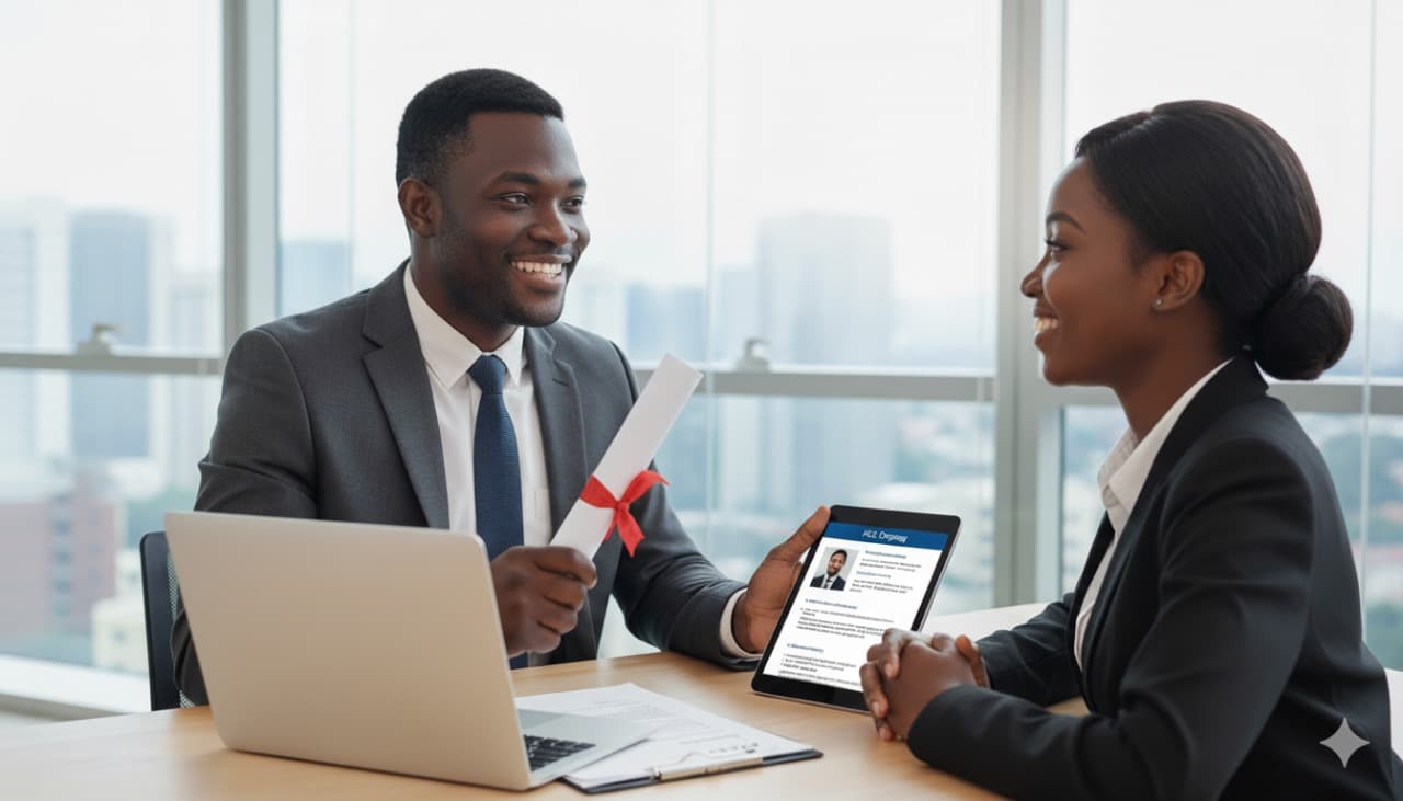 Interview coach helping a candidate